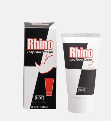 Cremă întârziere, Hot, Rhino, alb-negru 30ml