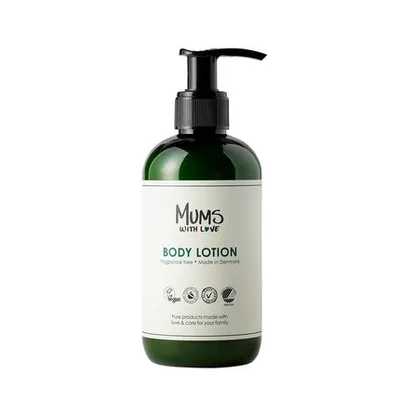Loțiune de Corp Mums With Love, 250 ml, Sticlă Verde, Pompa Neagră