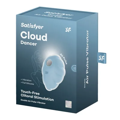 Masaj electric Satisfyer Cloud Dancer, 9 cm, albastru deschis