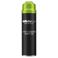 Gel de bărbierit, Gillette, Rapid Foaming, negru-verde, 198ml