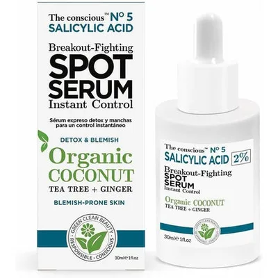 Ser tratament acnee The Conscious cu acid salicilic, cocos, 30ml