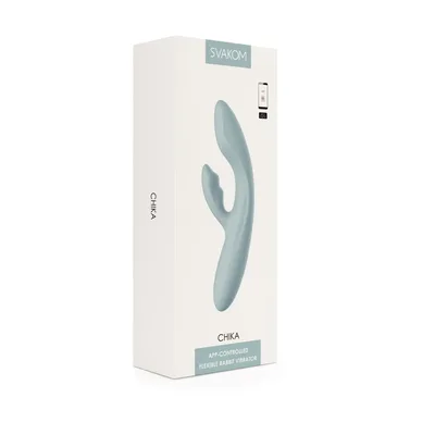 Vibrator flexibil Svakom Chika, turcoaz gri