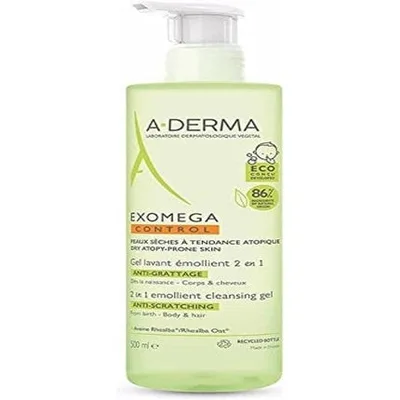 Gel de curățare emolient 2în1, A-Derma, Exomega Control, 500ml
