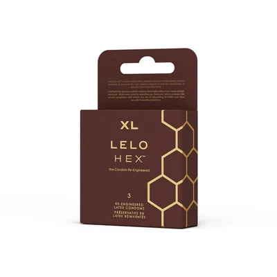 Prezervative Lelo HEX Respect XL, extra rezistente, pachet 3 buc