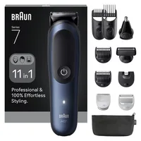 Set ras și îngrijire, Braun Series 7, 11 în 1, Negru/Albastru Deep Blue