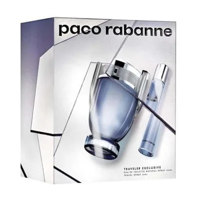 Set Parfum Paco Rabanne Invictus, 100ml + 20ml, Apă de toaletă, Set cadou