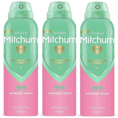 Deodorant antiperspirant, Brightretail, Triple Odor Defense, pudră fresh, 200ml