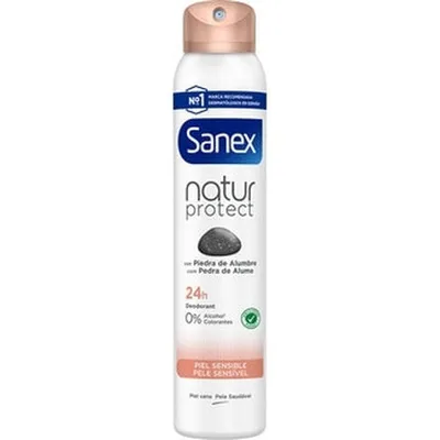 Deodorant Sanex Natur Protect Sensitive Skin, Spray, 200 ml, alb cu capac roz