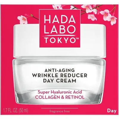 Crema de zi Hada Labo Tokyo - Reducerea ridurilor anti-îmbătrânire cu Super Acid Hialuronic
