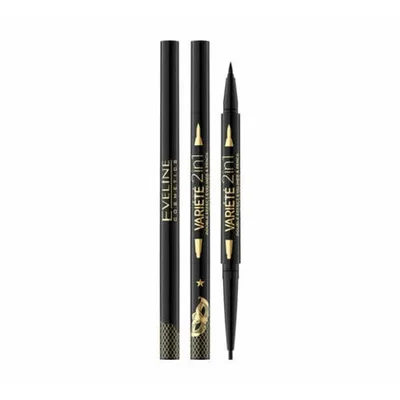 Creion de ochi, Eveline Variete 2in1, ultra negru