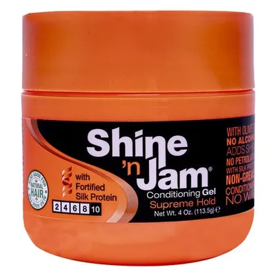 Gel de păr Ampro Shine 'n Jam Conditioning Gel Supreme Hold, 4 Oz (113.5g)