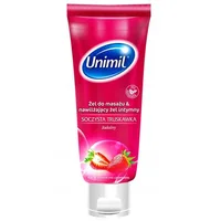 Gel de masaj și lubrifiant intim Unimil, Luscious Sensual Massage Gel Juicy Strawberry, 200ml, roz