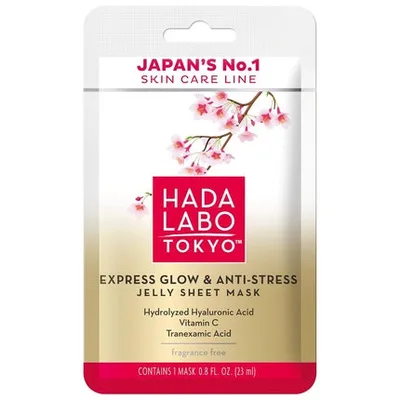 Mască facială Hada Labo Tokyo Express Glow & Anti-Stress Jelly Sheet Mask