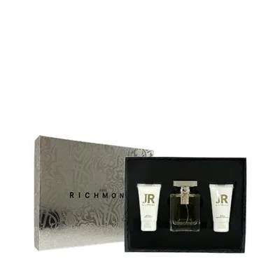 Set Cadou Parfum John Richmond pentru Femei, 100 ml + Gel de Duș, Culoare Argintie și Neagră