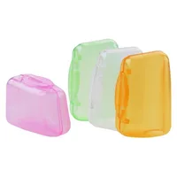 Set 4 capace periuțe de dinți, Intervion, colorate (roz, verde, alb, portocaliu), plastic