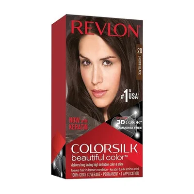 Vopsea de păr, Revlon, Color Silk, Fără amoniac, Brown Black, 130ml