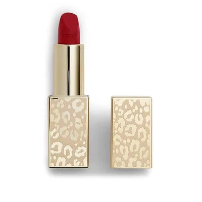 Ruj, Revolution Beauty, New Neutral Satin Matte, roșu, ambalaj leopard