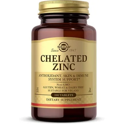 Supliment zinc chelat, Solgar, 100 tablete