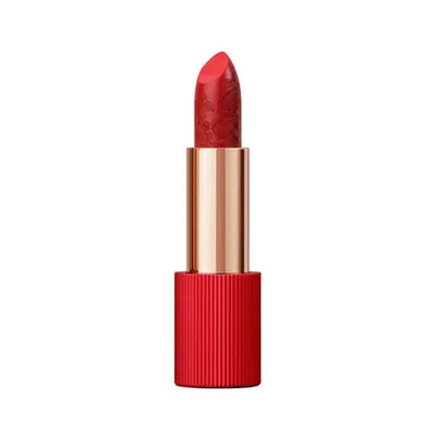 Baton de buze La Perla Poppy Red Matte Silk, roșu mat, capac texturat