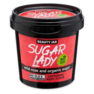 Exfoliant Corp, Sugar Lady, Softening Body Scrub Wild Rose Organic Sugar, Roșu, 180g