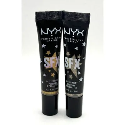 Highlighter NYX SFX Glitter Paint auriu & argintiu