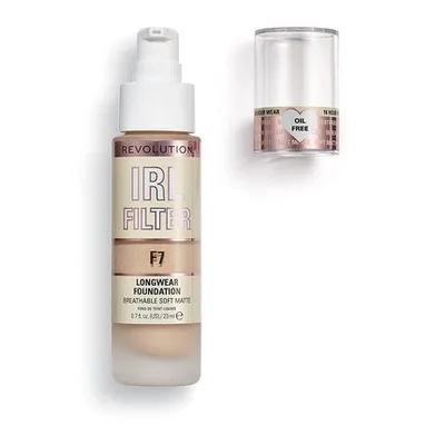 Fundație Makeup Revolution IRL Filter F7, acoperire medie spre completă, 23ml