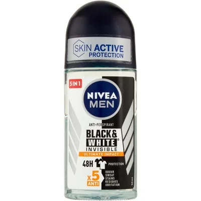 Deodorant roll-on, Nivea Men, Black&White Invisible, 10 g