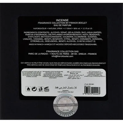 Parfum Franck Boclet Incense 100ml