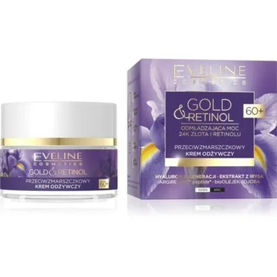 Cremă antirid zi și noapte, Eveline, Gold & Retinol, 60+