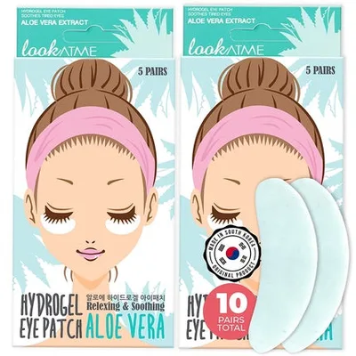 Măști Ochi Lookatme Hydrogel Aloe Vera, 10 Perechi, verde