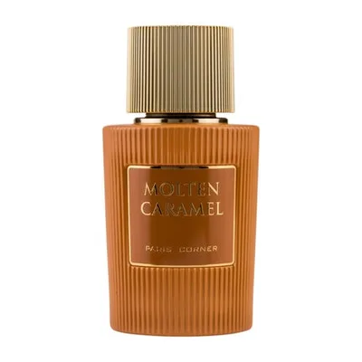 Paris Corner Molten Caramel Eau De Parfum, 100ml, sticlă texturată aurie, capac striat
