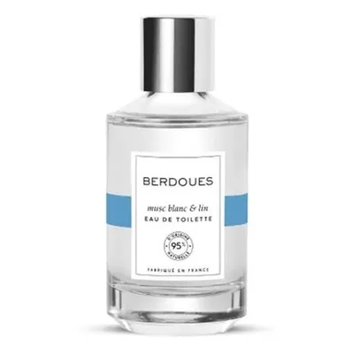 Berdoues Eau de Toilette Musc Blanc & Lin - Parfum pentru femei, sticlă transparentă cu capac argintiu