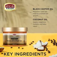 Gel de păr African Pride Black Castor Miracle Braid Lock Twist Gel 8oz (237ml)