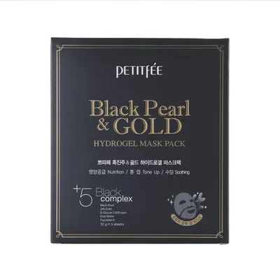 Masca Hidrogel Petitfee Black Pearl si Aur, Negru