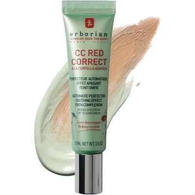 Cremă corectoare față, Erborian, CC Red Correct, 15ml