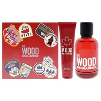 Set cadou parfum, Dsquared2, Red Wood, eau de toilette 100ml + lotiune de corp 150ml
