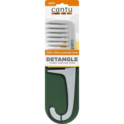 Pieptene Cantu Detangle, alb, design cu cârlig