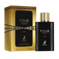 Parfum feminin Alhambra Your Touch Oud, sticlă neagră, capac auriu, 100ml