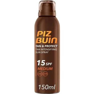 Spray solar, Piz Buin, Tan and Protect, SPF 15, maroniu