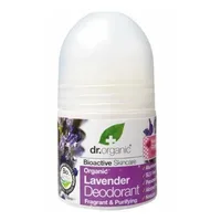 Dr Organic Lavender Deodorant Roll On, Bioactive Skincare, 50ml, Alb