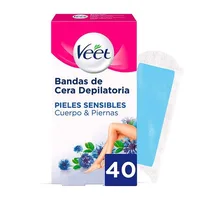 Benzi Depilatoare, Veet, Easy Gelwax, piele sensibilă, 40 buc