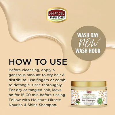 Pre-Shampoo African Pride Moisture Miracle Aloe & Coconut Water 12oz