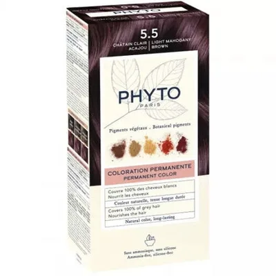 Vopsea de păr permanentă, Phyto, Light Brown 5.5