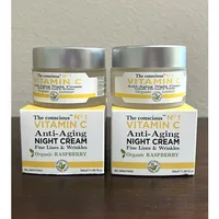 Cremă de noapte anti-îmbătrânire, Biovène Barcelona, Vitamin C, zmeură