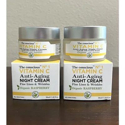 Cremă de noapte anti-îmbătrânire, Biovène Barcelona, Vitamin C, zmeură