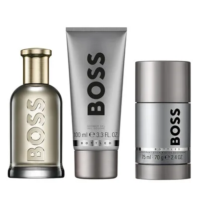 Set Parfum Hugo Boss Bottled, 75ml + 100ml + Deodorant, Argintiu