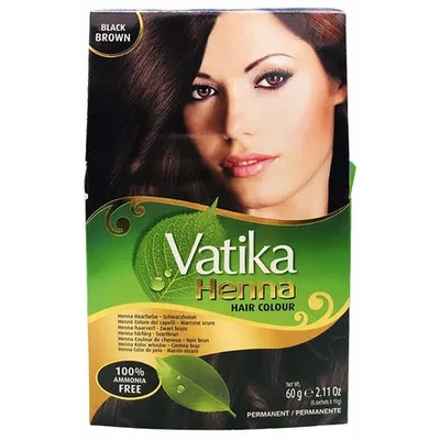 Vopsea de păr, Vatika, Henna, negru-maroniu