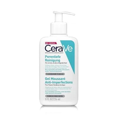 Gel de curatare fata, CeraVe, pentru piele cu tendinte acneice, 236ml
