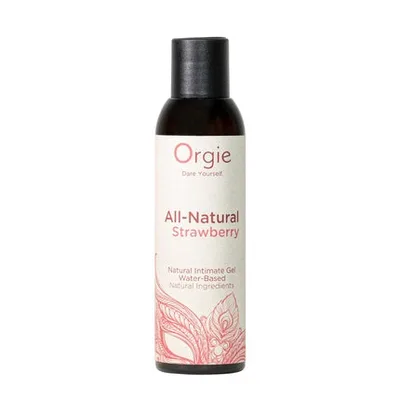 Lubrifiant intim Orgie Natural Waterbased cu arome de căpșuni, 150 ml
