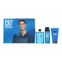 Set Cadou Parfum CR7 Play It Cool, Cristiano Ronaldo, 3 bucăți, albastru